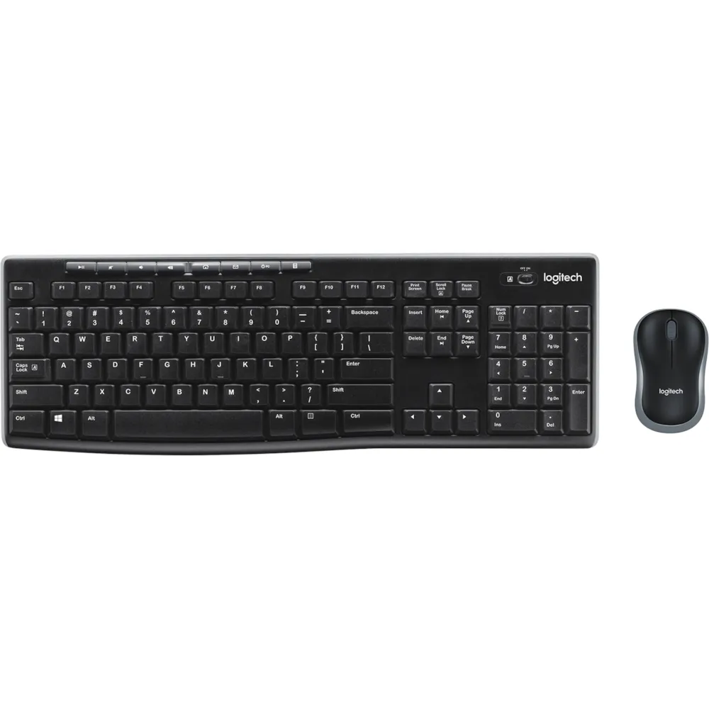 logitech mk270 wireless keyboard and mouse combo (crni) - slika 1