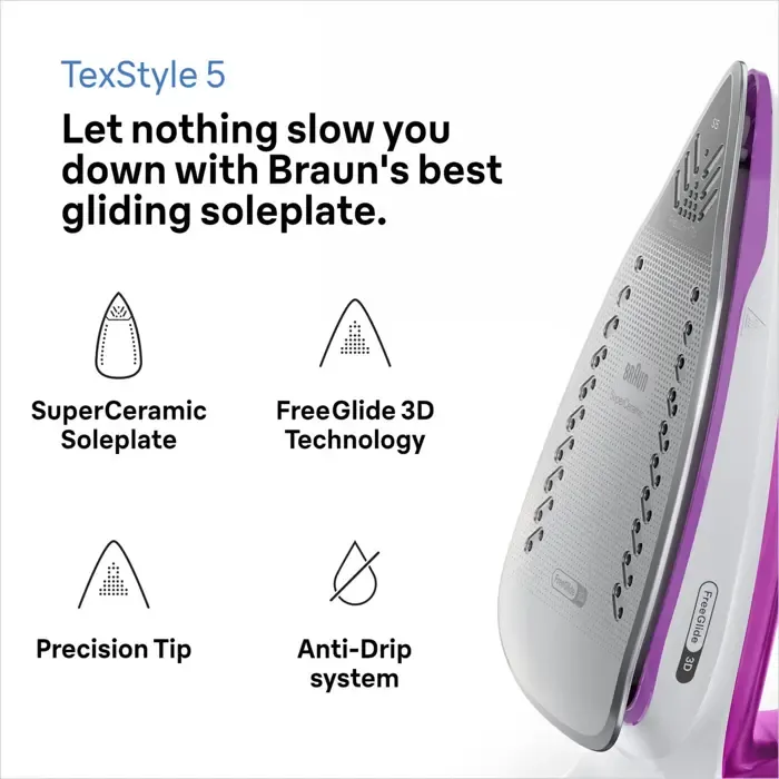 braun houshold texstyle 5 si 5225 pu (purple/white) - slika 5