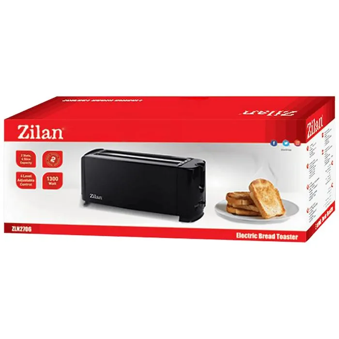 zilan toster, 4 šnite kruha, 6 nivoa grijanja, 1000 w, crna - zln2706 - slika 2