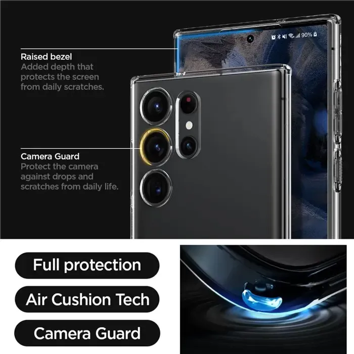 spigen liquid crystal, zaštitna maska za telefon, prozirna - samsung galaxy s23 ultra - slika 4