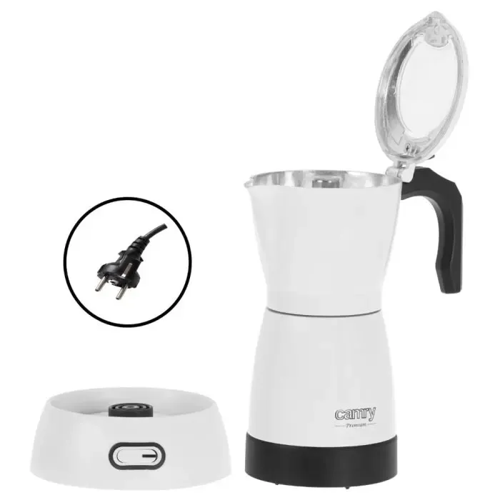 camry white electric flour coffee maker 300ml cr4415w - slika 2