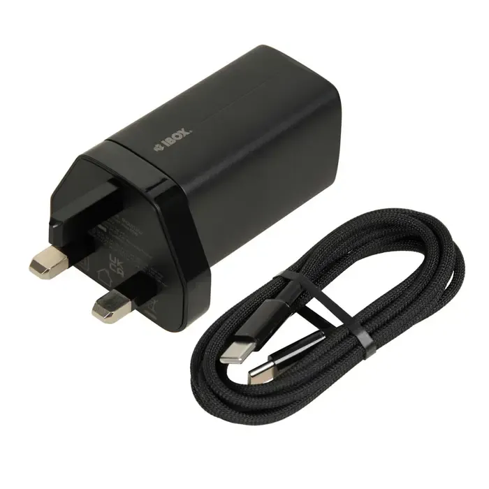 ibox c-65 black, gan 65w universal charger uk plug - slika 5