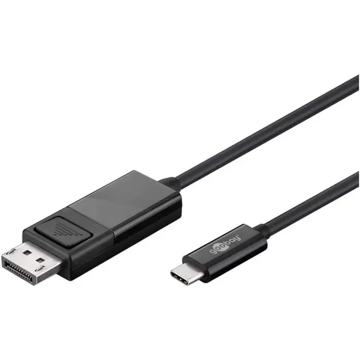 goobay usb adapter cable, usb-c connector > displayport connector (black, 1.2 meters, 4k 60hz) - slika 1