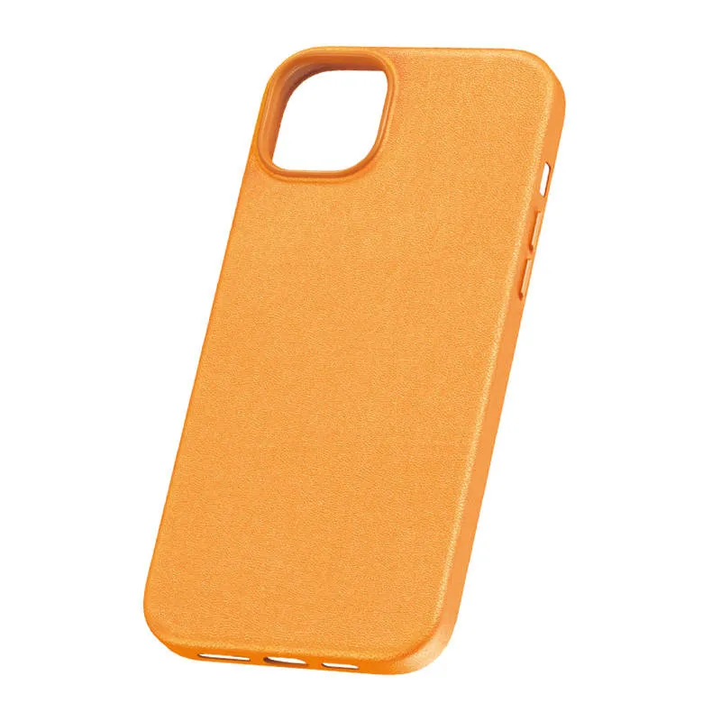 phone case for iphone 15 plus baseus fauxther series (orange) - slika 2