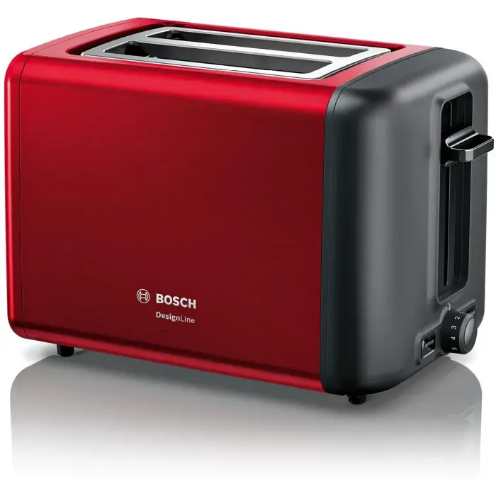 bosch compact toaster design line tat3p424de (red / black) - slika 1