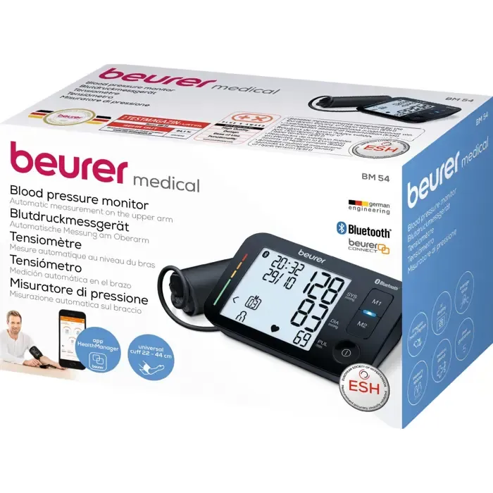 beurer bm 54 upper arm blood pressure monitor (black, bluetooth) - slika 5