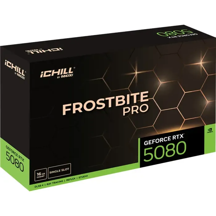 inno3d geforce rtx 5080 ichill frostbite pro, graphics card dlss 4, 3x displayport, 1x hdmi 2.1 - slika 3