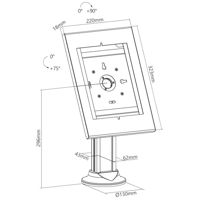 maclean stolni nosač za ipad pro, samsung galaxy, tab a - mc-908w - slika 2