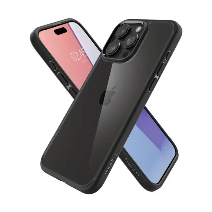 spigen crystal hybrid, matte black - iphone 15 pro max (acs06449) - slika 2