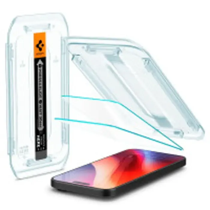 spigen glass tr ez fit 2 pack, transparency - iphone 16 pro (agl07928) - slika 1