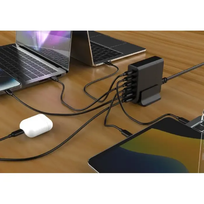 gembird ta-uc-2a4c-pd75-01-bk mobile device charger universal black ac fast charging indoor - slika 4