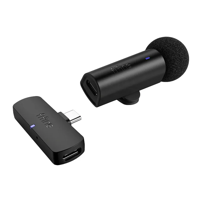 fifine m6 usb-c wireless tie microphone (black) - slika 1