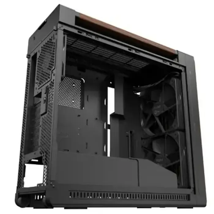 asus proart pa602 wood edition modern black - metal panel midi tower black, wood - slika 1