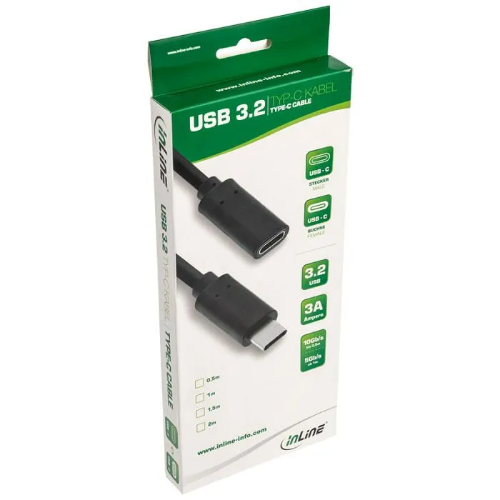 inline usb 3.2 gen 2 verlängerungskabel, usb typ c, black - 2m 35772 - slika 3