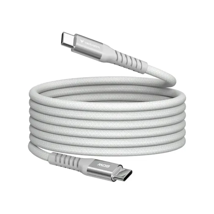 verbatim sync & charge kabel usb-c na usb-c 60w magnetic 120 cm - sivi - slika 2