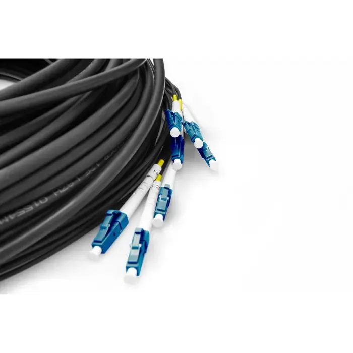 digitus fiber optic universal breakout cable, duplex, lc/upc connector, single mode os2 (black, 50 meters, pre-assembled) - slika 3
