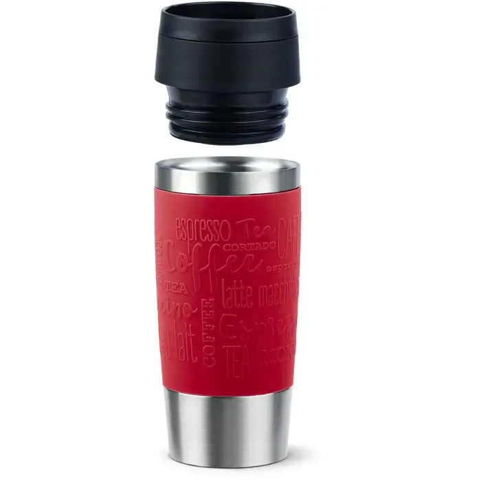 emsa travel mug classic thermo mug (dark red/stainless steel, 0.36 liters) - slika 2