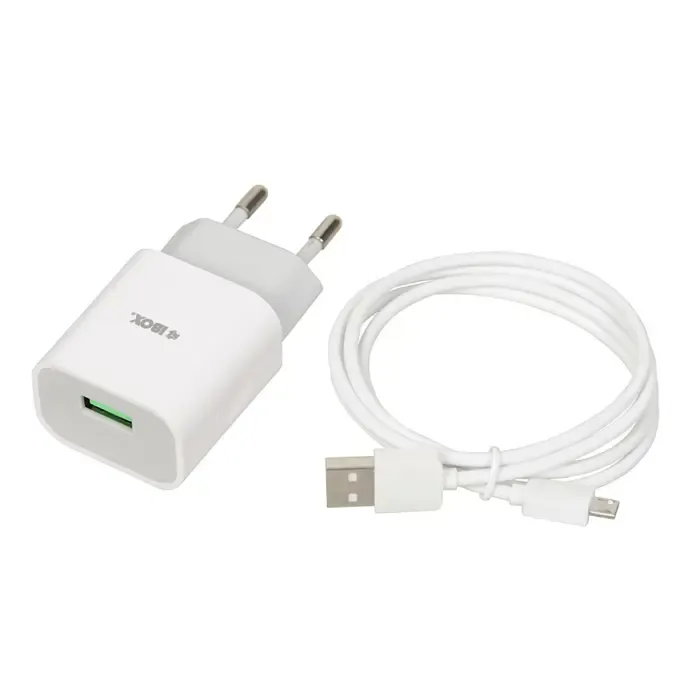 ibox c-41 universal charger with micro usb cable, white - slika 1