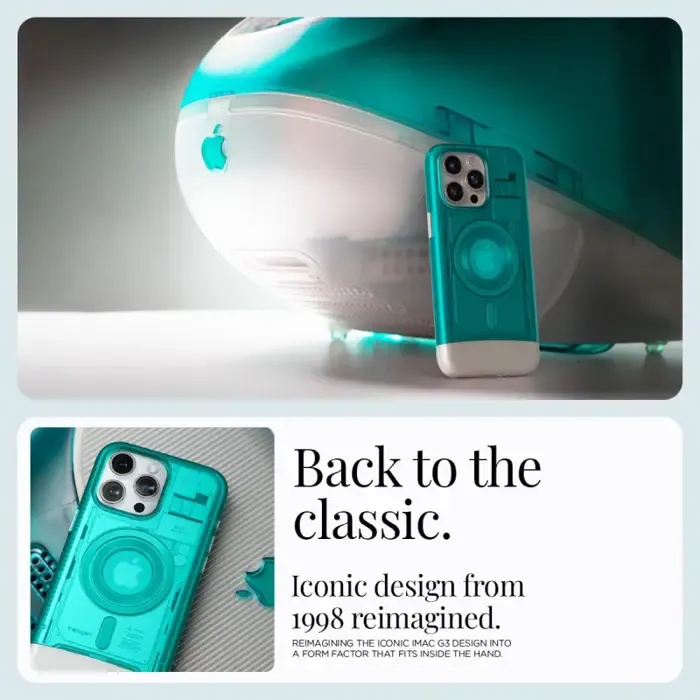 spigen classic c1 magsafe, bondi blue - iphone 15 pro - slika 4