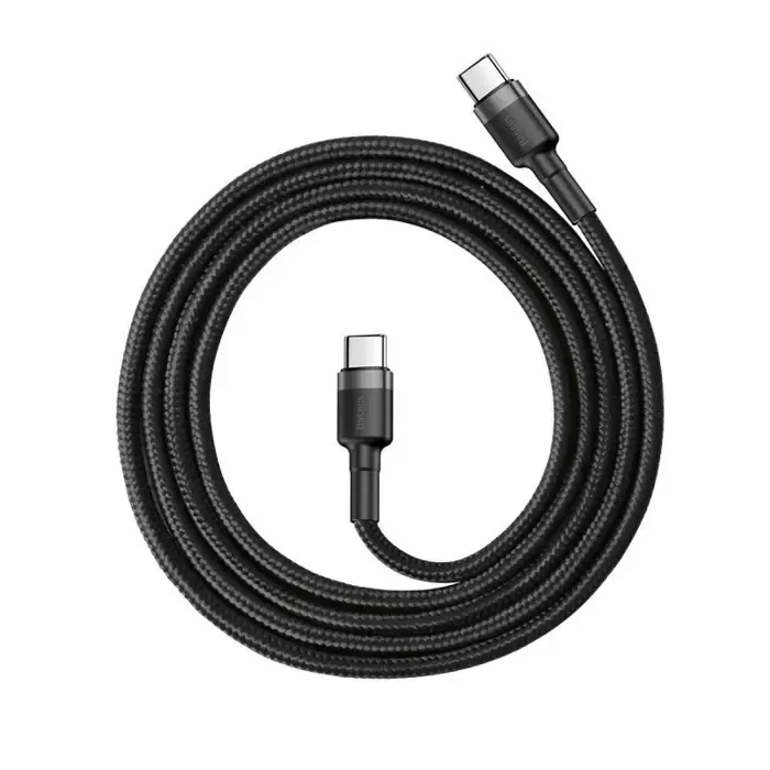 cable usb-c pd baseus cafule pd 2.0 qc 3.0 60w 1m (black and gray) - slika 2