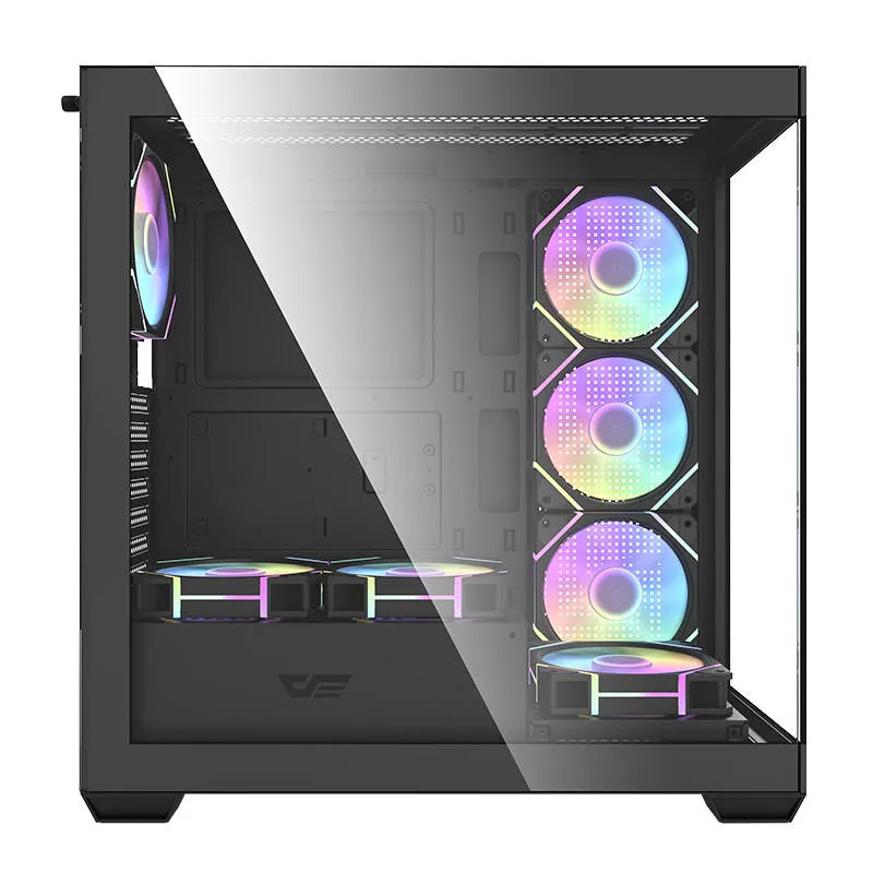 darkflash ds900 computer case (black) + 7 argb fans - slika 2