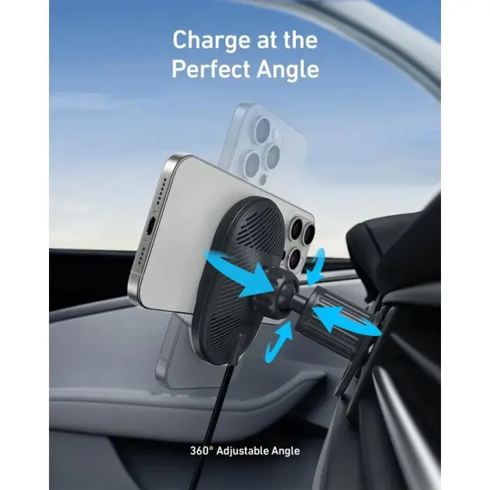 anker maggo bežični avtopolnilec z vgrajenim usb-c kablom, 15w - slika 3