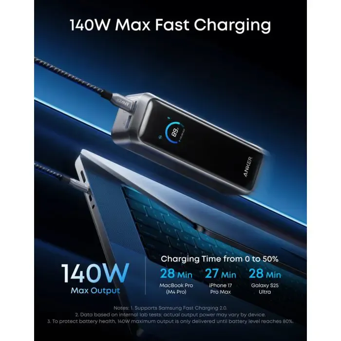 anker prime powerbank 20000 mah, 220w - slika 4