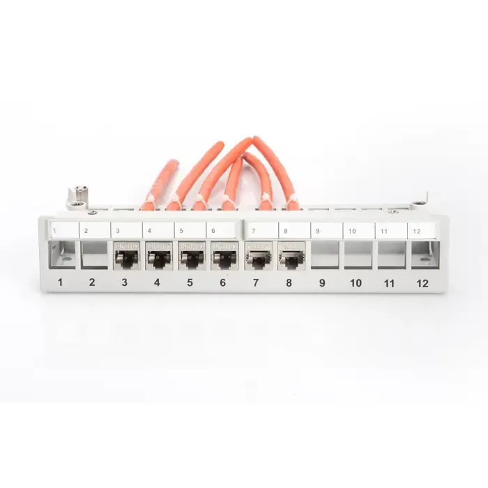 digitus modular desktop patch panel, 12-port (light gray, for keystone modules, with labeling field) - slika 4