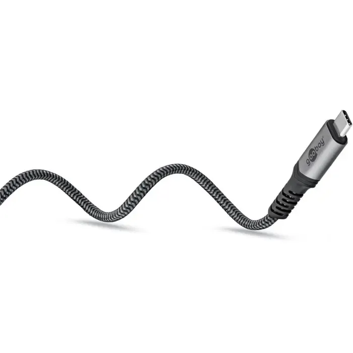 goobay usb4 gen 3x2 cable, usb-c plug > usb-c plug, 40gbit/s (black/gray, 0.5 meter, pd, charging with up to 240 watts) - slika 5