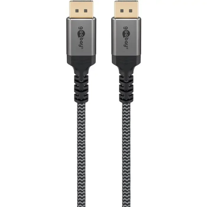 goobay plus displayport 1.4 cable, 8k @ 60hz (gray, 5 meters) - slika 2