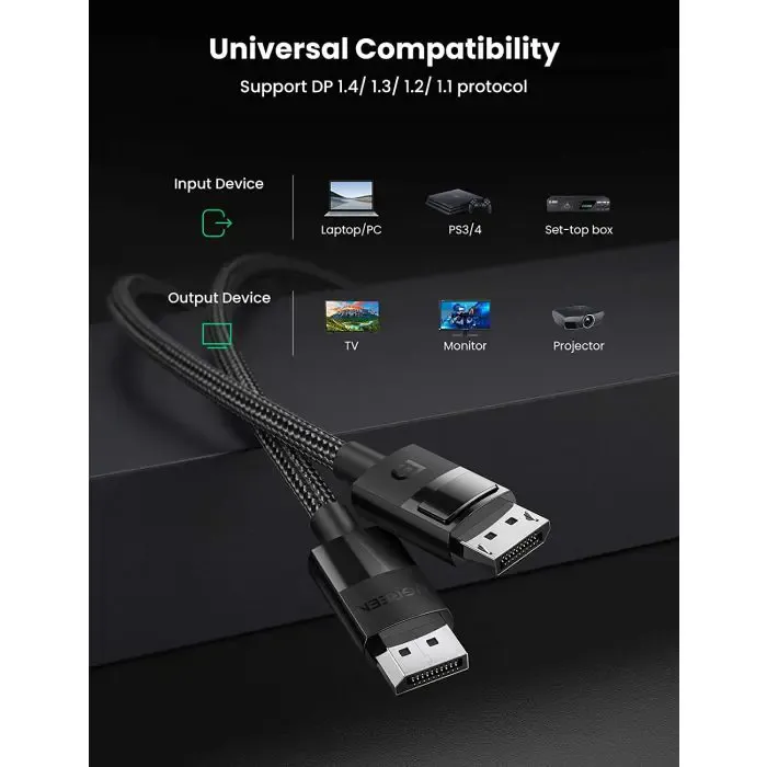 ugreen displayport 1.4 cable 8k 2m - polybag - slika 5