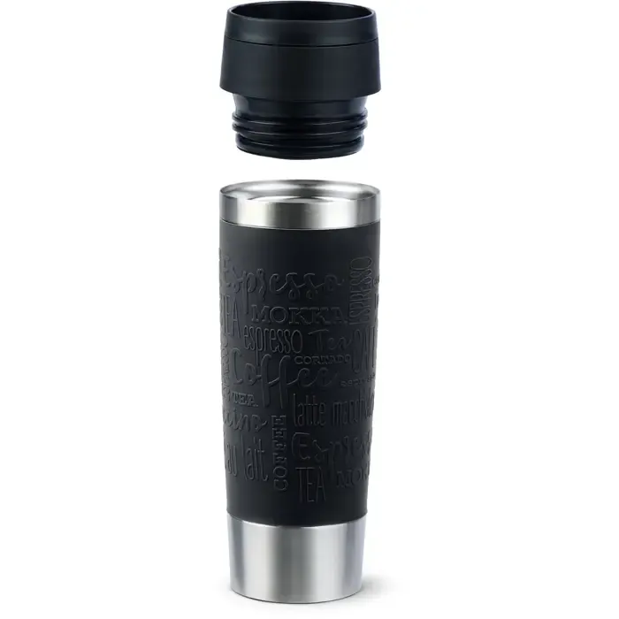 emsa travel mug classic grande thermal mug (black/stainless steel, 0.5 liters) - slika 3
