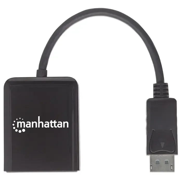 manhattan displayport 1.2 to 2-port displayport 1.2 splitter hub with mst, 4k@30hz, usb-a powered, video wall function, black, three year warranty, blister - slika 4