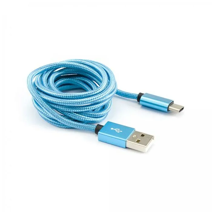 bit force presvučeni kabel usb a-usb c m/m 1,5m plavi - slika 2