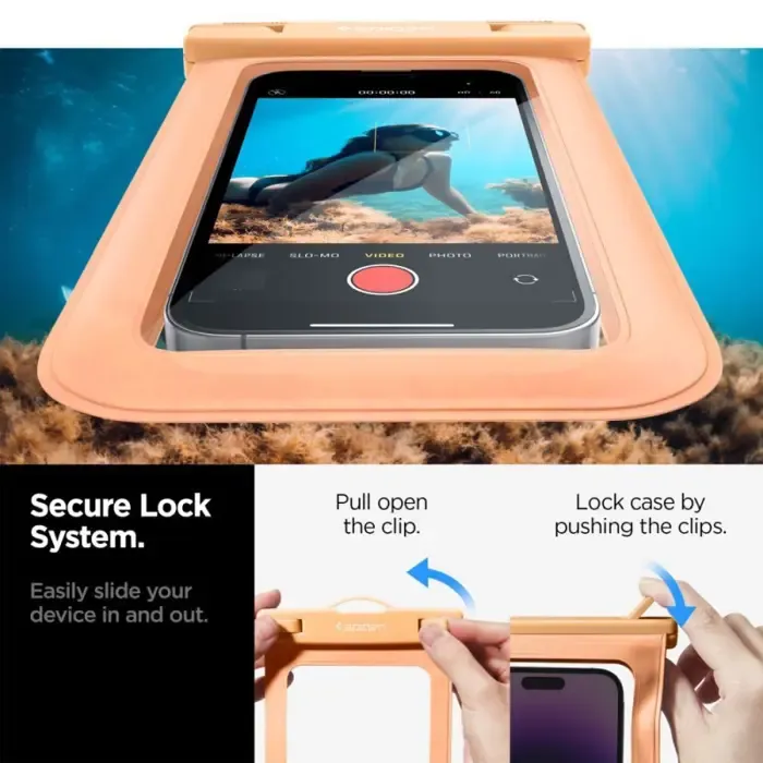 spigen a601 vodootporna torbica za telefon, apricot (acs06007) - slika 5