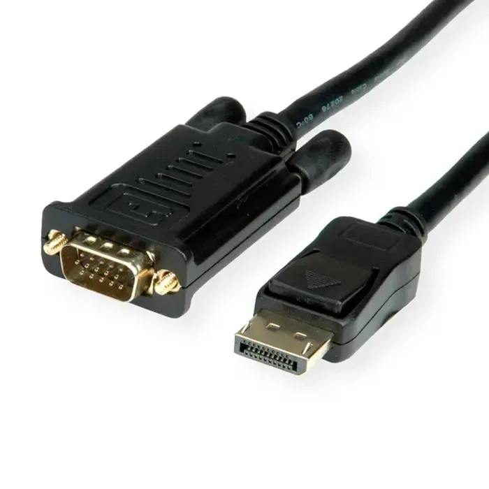 roline value displayport kabel, dp-vga m/m, 2.0m, crni - slika 3