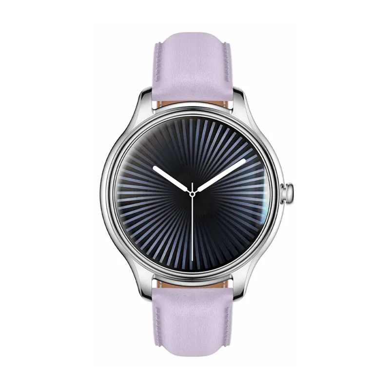 colmi l28 smart watch (silver-purple + purple leather strap) - slika 3