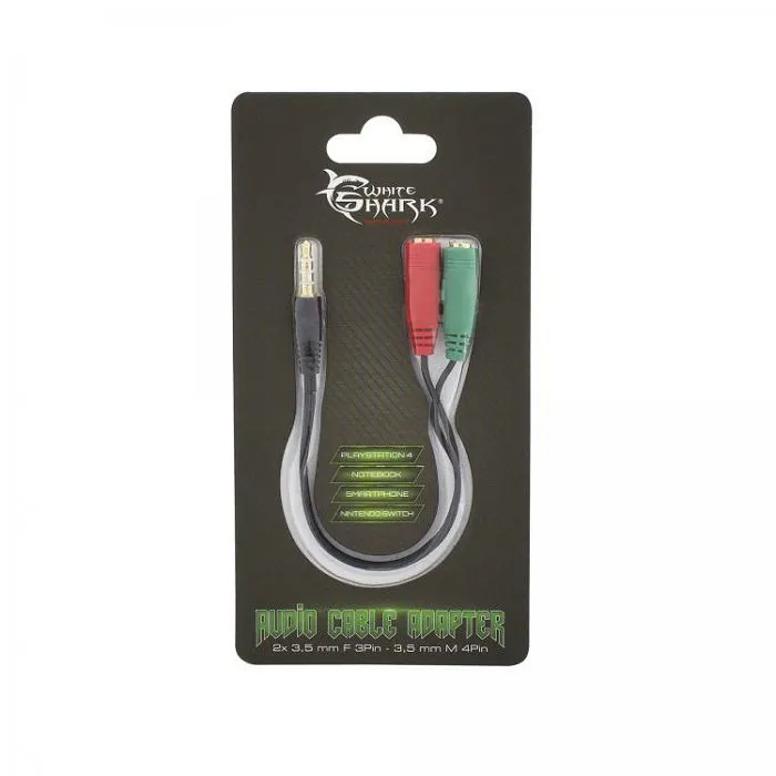 WHITE SHARK gaming kabel 3,5MMx2 3p-3,5MM 4p F/M 0,2m - Strmec, Sveta Nedelja