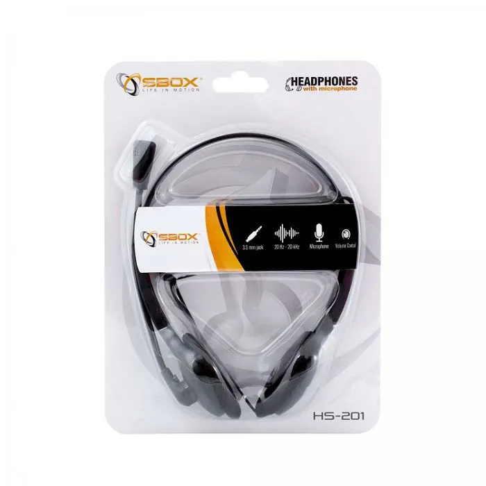 sbox on-ear desktop slušalice s mikrofonom hs-201 crne - slika 5