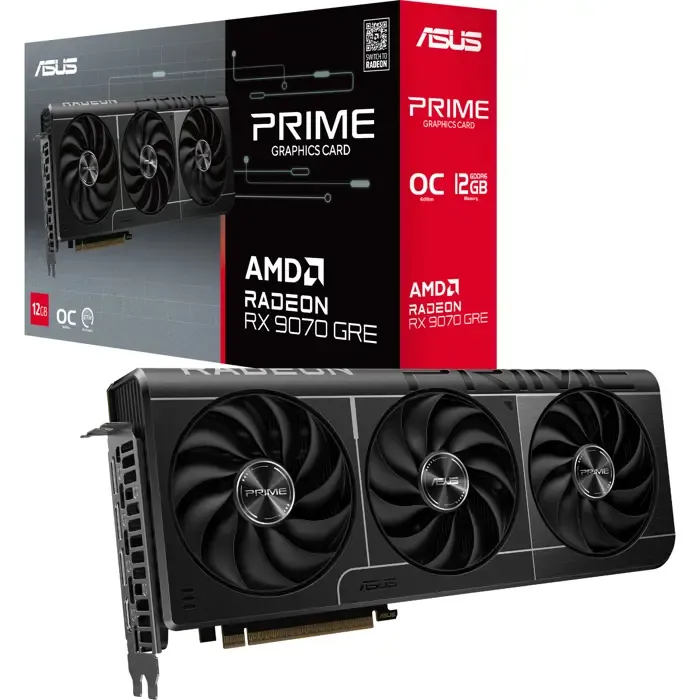 asus radeon rx 9070 gre prime oc (gray, rdna4, gddr6, 2x displayport, 2x hdmi) - slika 1