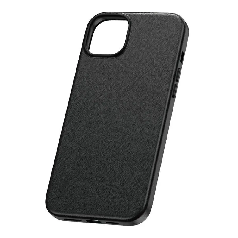 phone case for iphone 15 promax baseus fauxther series (black) - slika 2