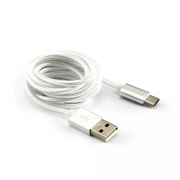 bit force presvučeni kabel usb a-usb c m/m 1,5m bijeli - slika 2