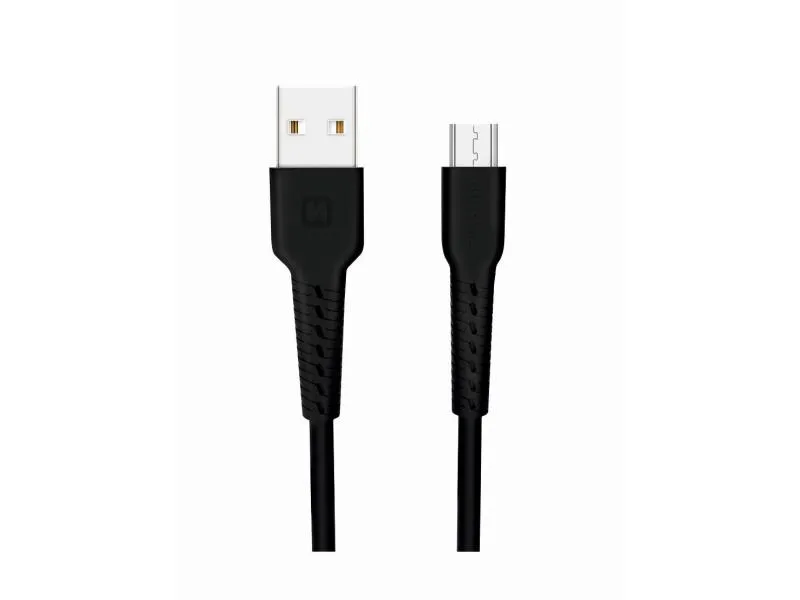 swissten kabel usb/microusb, 2a, 1m, crni - 03080086 - slika 1