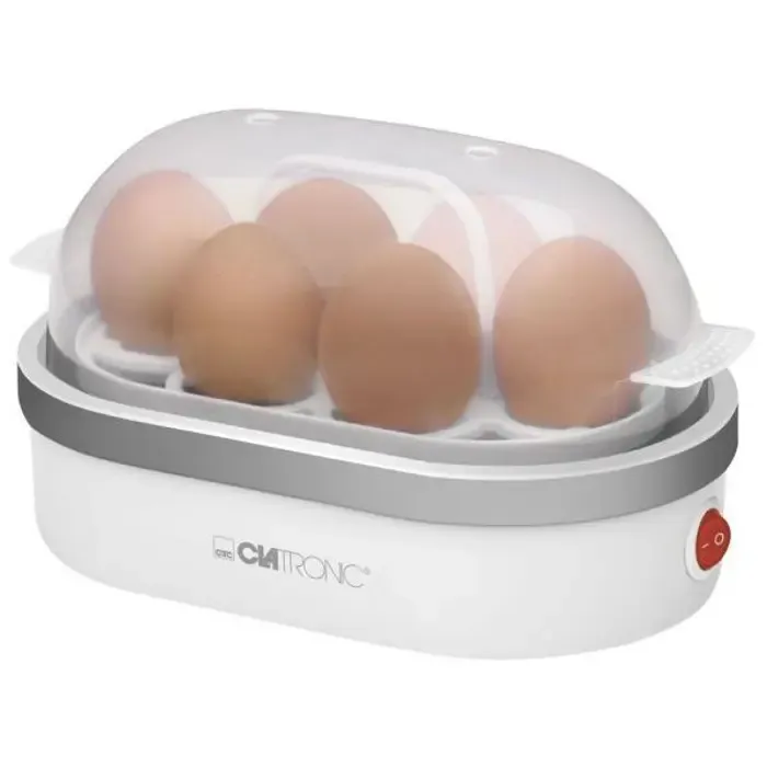 clatronic egg cooker ek 3497 400w whiteite / silver - for 6 eggs - slika 1