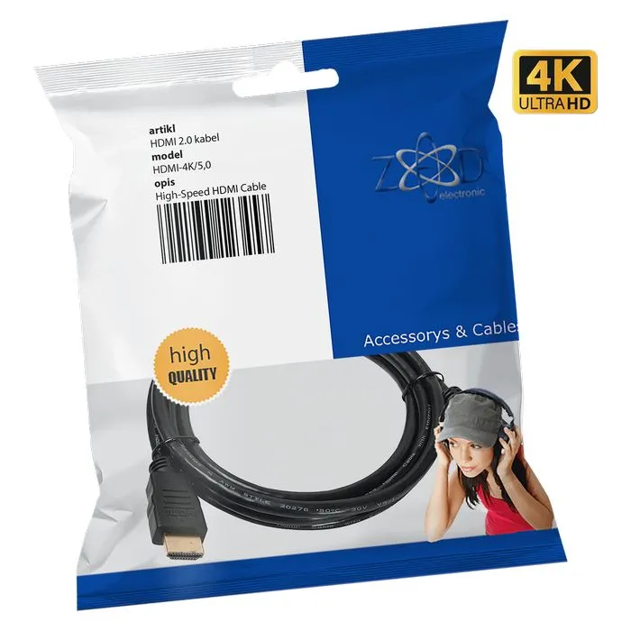 zed electronic hdmi 2.0 kabl, 4k, dužina 5,0 met. - hdmi-4k/5,0 - slika 2