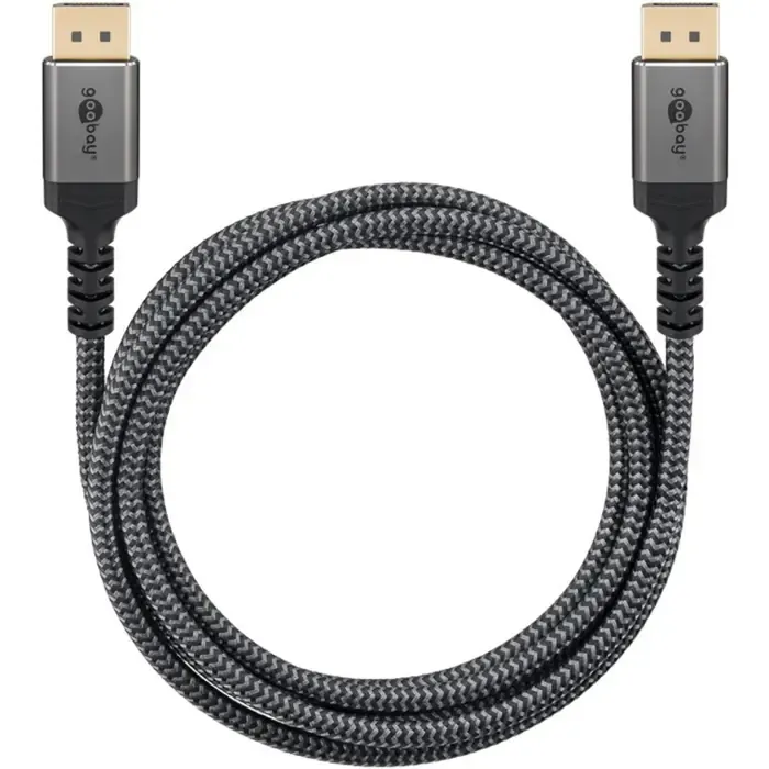 goobay plus displayport 1.4 cable, 8k @ 60hz (gray, 5 meters) - slika 5