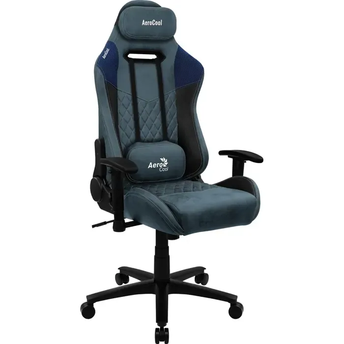 aerocool duke aerosuede universal gaming chair black,blue - slika 2