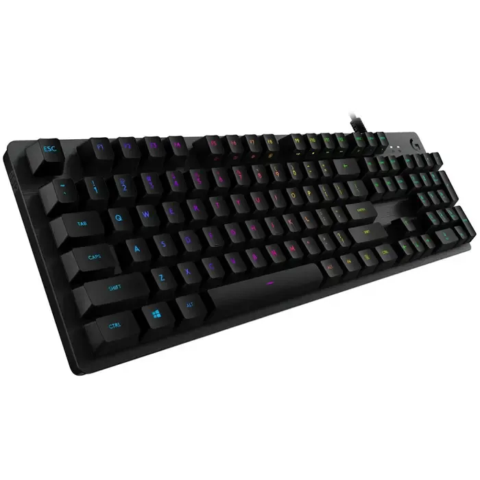 logitech g512 carbon rgb mechanical gaming keyboard, gx blue - carbon - us intl - usb - intnl - g512 clicky - slika 1