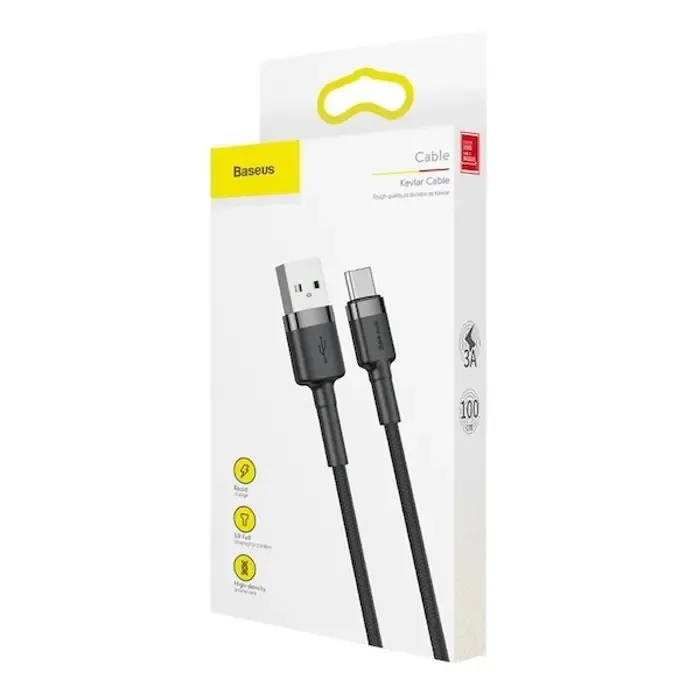 baseus catklf-bg1 mobile phone cable black 1 m usb a usb c - slika 1