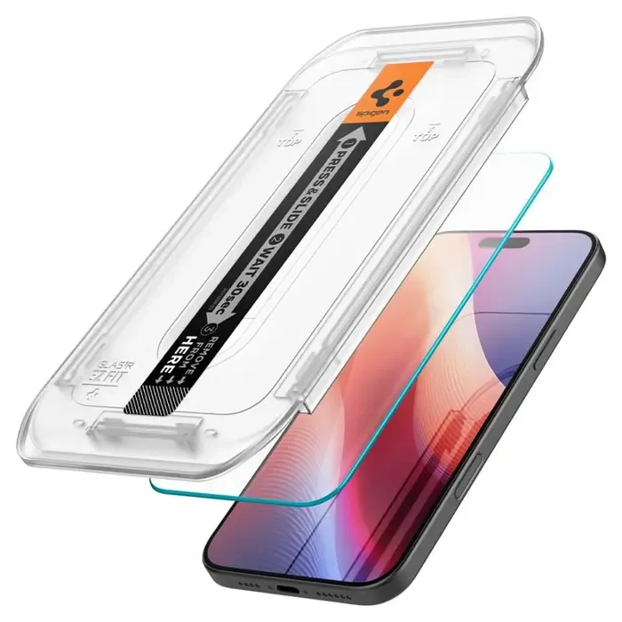 spigen glass tr ez fit 2 pack, transparency - iphone 16 pro max (agl07907) - slika 2